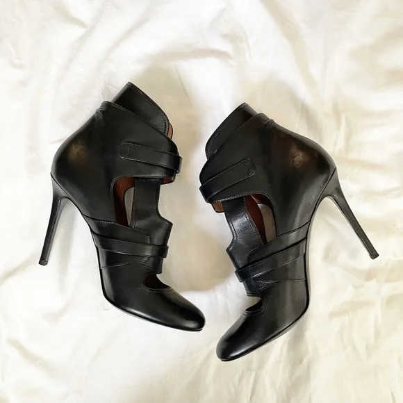 Laurence Dacade Black Leather Biker Bootie Heels - Picture 4 of 14